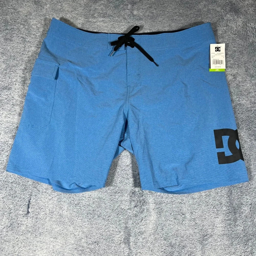 DC Shoes‎ Mens Blue Local Lopa 18 Board Shorts 4-Way Stretch Swim Trunks Size 38